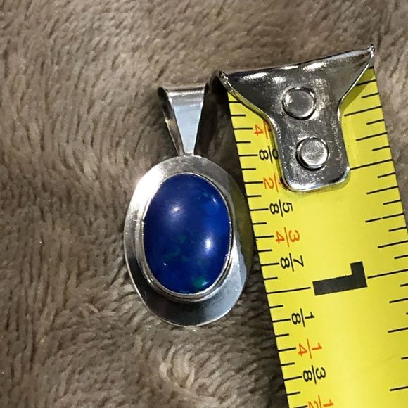 VINTAGE Lapis Lazuli Sterling Silver Necklace - Picture 4 of 8